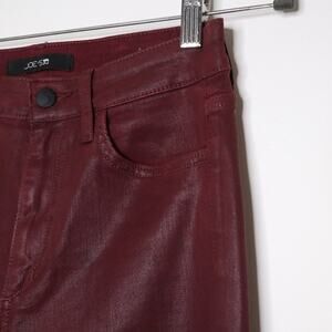 JOE'S JEANS Charlie Coated Jeans High Rise Skinny Ankle Jeans in Merlot 26